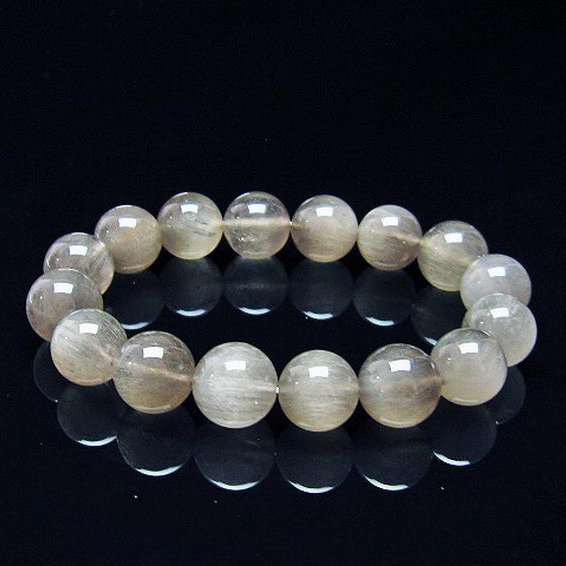 キャッツアイプラチナルチルクォーツ ブレスレット  13mm [T684-3167]