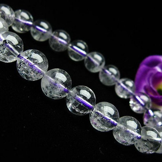 ブ ルーストロベリークォーツ水晶 ブレスレット 9mm [T687-196]