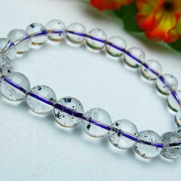 ブ ルーストロベリークォーツ水晶 ブレスレット 9mm [T687-25]