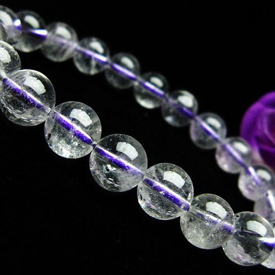 ブルー ストロベリークォーツ水晶 ブレスレット  9mm [T687-338]