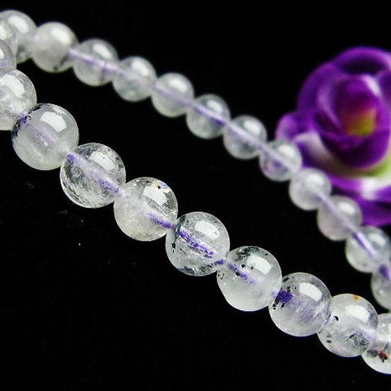 ブルー ストロベリークォーツ水晶 ブレスレット  7mm [T687-530]