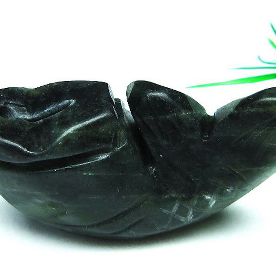 アゲート 手彫り 魚 ペンダント [T698-549]