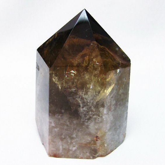 虹入り ライトニング水晶ガーデン水晶 六角柱 [t705-6582]