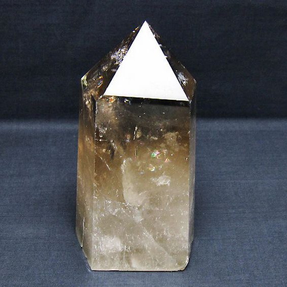 虹入り ライトニング水晶ガーデン水晶 六角柱[T705-7661]