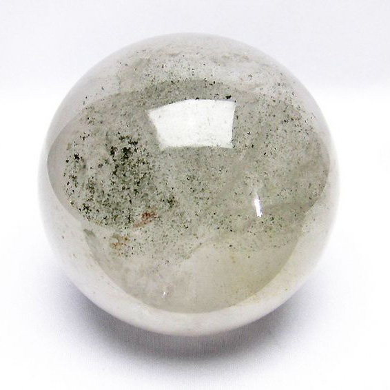 1.6Kg グリーンファントム水晶 丸玉 106mm [T718-2559]