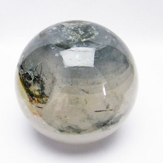 1.4Kg ルチル入り 水晶 丸玉 101mm [T718-2574]