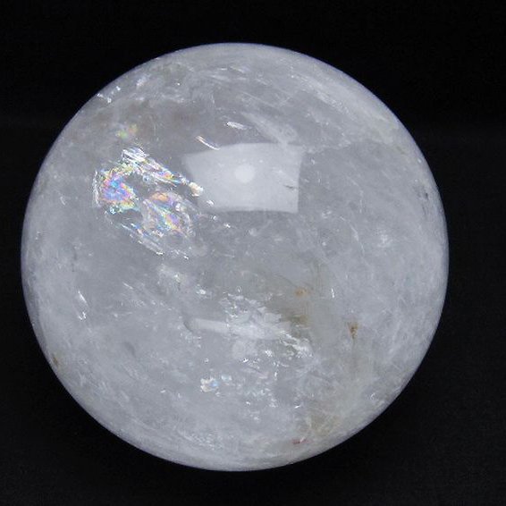 1.4Kg 虹入り ヒマラヤ水晶 丸玉 105mm [T718-3448]