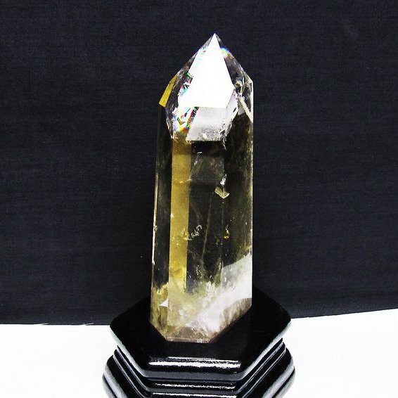 虹入り シトリン水晶 六角柱[T719-5031]