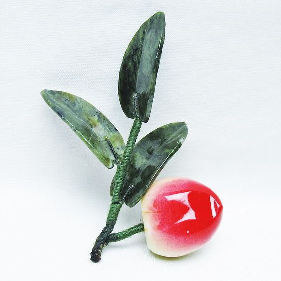 アゲートモモ鉢植え 置物[T726-1454]