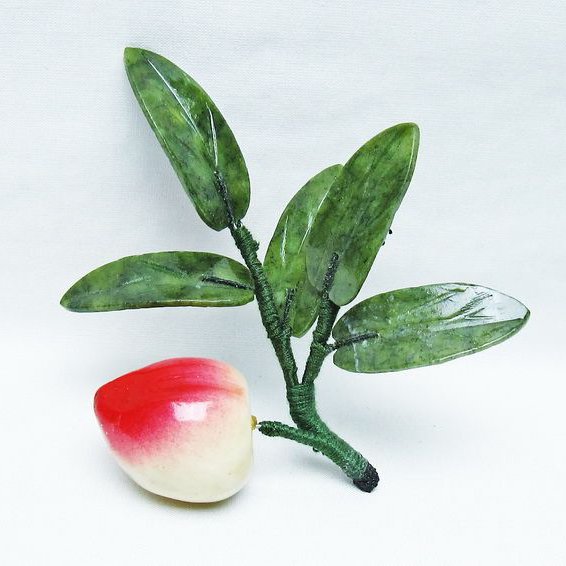 アゲートモモ鉢植え 置物[T726-1455]