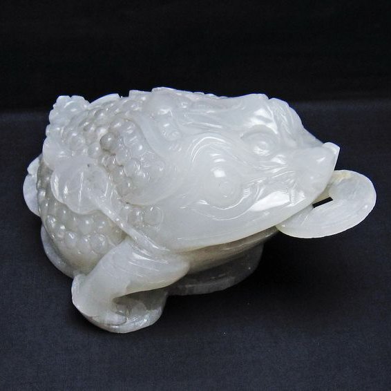 3.4Kg 漢白玉金蟾 置物[T726-1493]