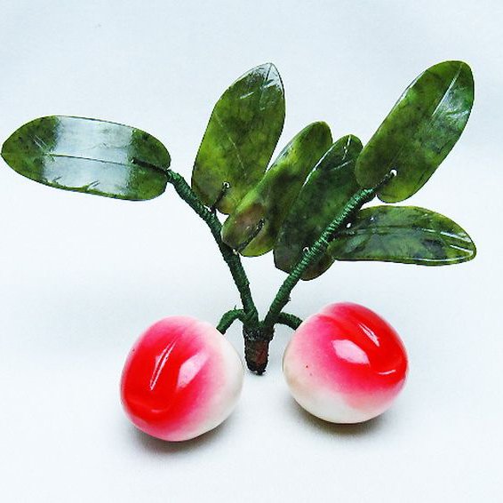 アゲートモモ鉢植え 置物[T726-1563]