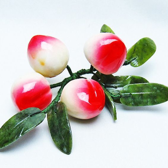 アゲートモモ鉢植え 置物[T726-1574]