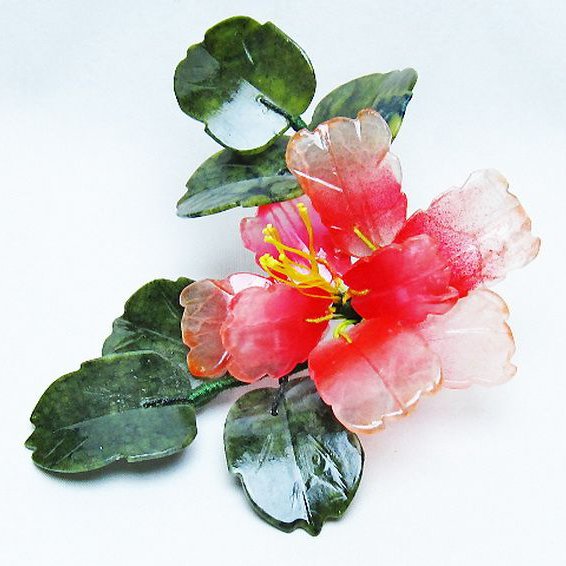 アゲートツツジ鉢植え 置物[T726-1580]