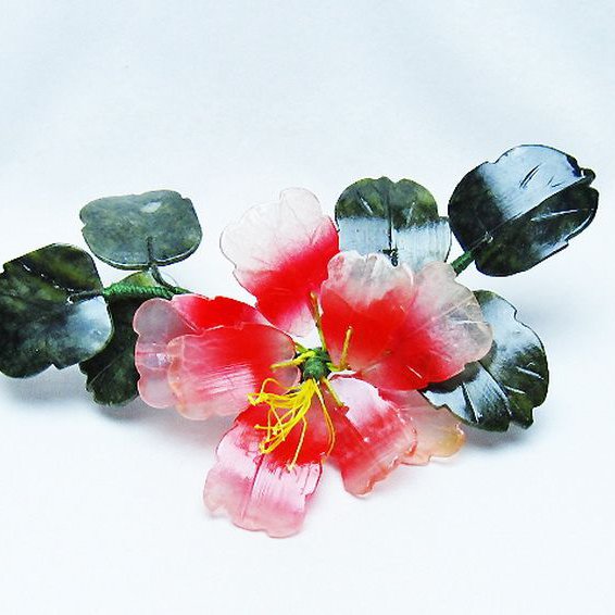 アゲートツツジ鉢植え 置物[T726-1597]