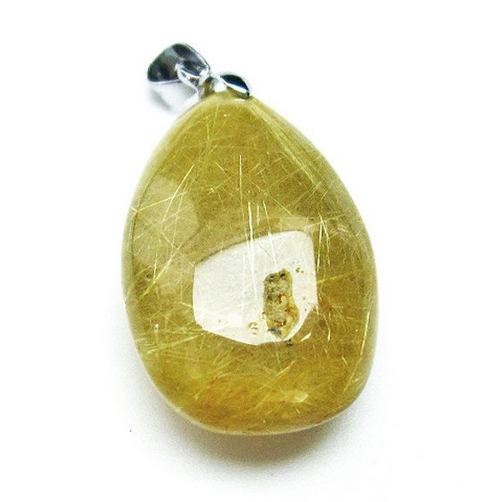 ゴールドタイチンルチルクォーツ ペンダント [T741-1723]