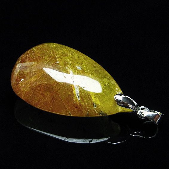 ゴールドタイチンルチルクォーツ ペンダント [T741-1807]