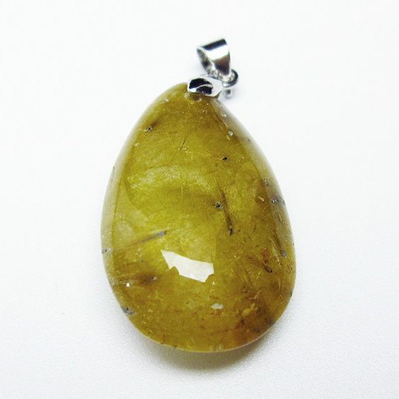 ゴールドタイチンルチルクォーツ ペンダント [T741-1819]