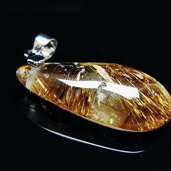 ゴールドタイチンルチル ペンダント [T741-2064]