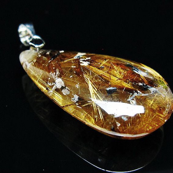 ゴールドタイチンルチル ペンダント [T741-2087]