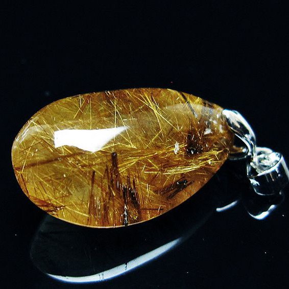 ゴールドタイチンルチル ペンダント [T741-2106]