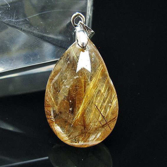 ゴールドタイチンルチル ペンダント [T741-2234]