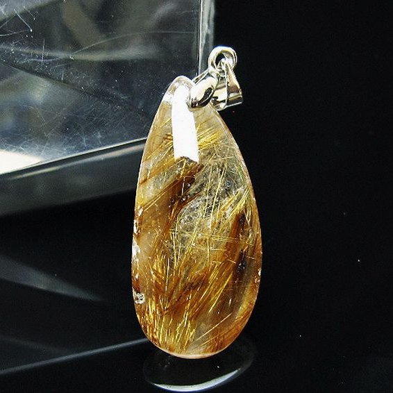 ゴールドタイチンルチル ペンダント [T741-2242]