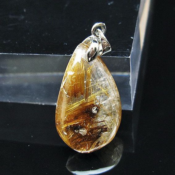 ゴールドタイチンルチル ペンダント [T741-2248]