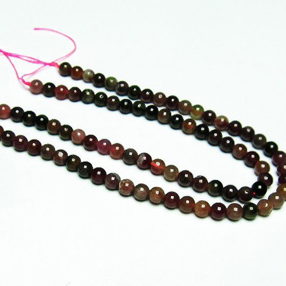 ミックスカラー トルマリン 一連 ビーズ5mm [T75-7016]