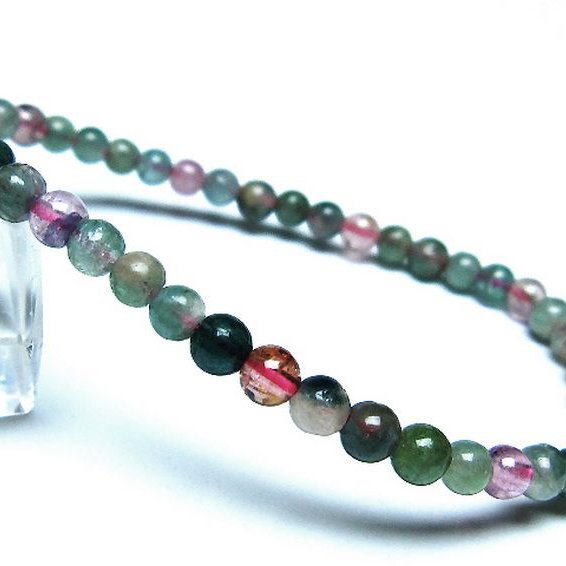 ミックスカラートルマリン ブレスレット 4mm [t75-7337]