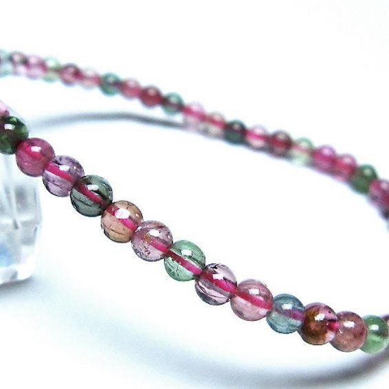 ミックスカラートルマリン ブレスレット 4mm [t75-7363]