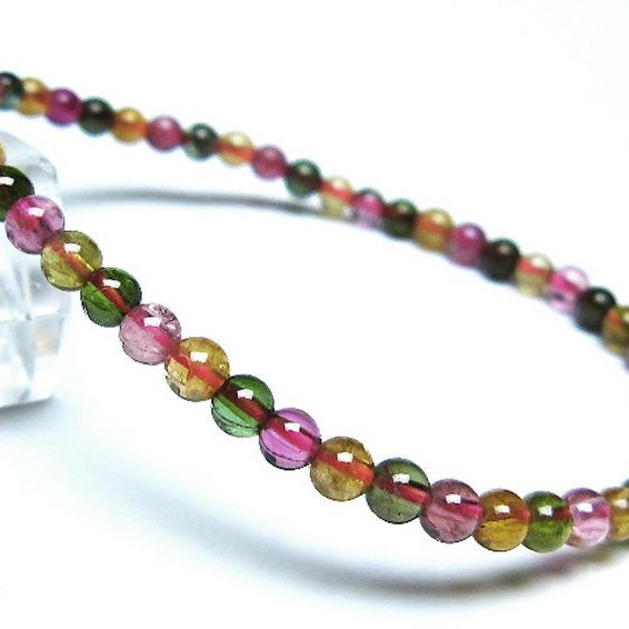 ミックスカラートルマリン ブレスレット 4mm [t75-7372]