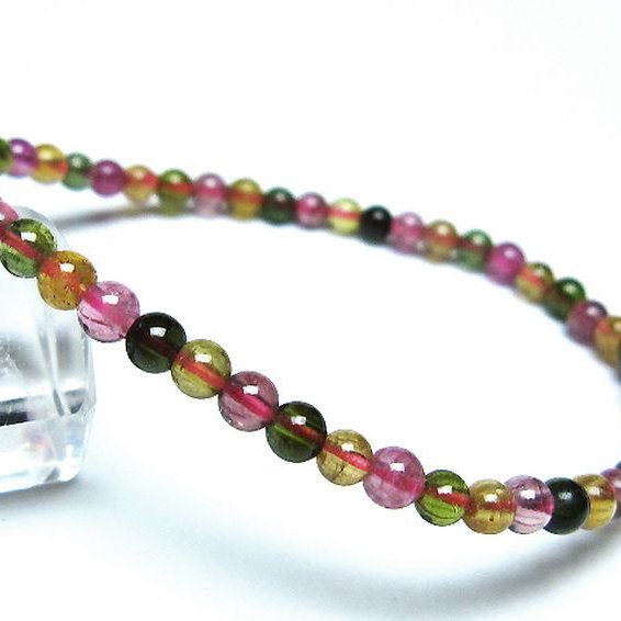 ミックスカラートルマリン ブレスレット 4mm [t75-7377]