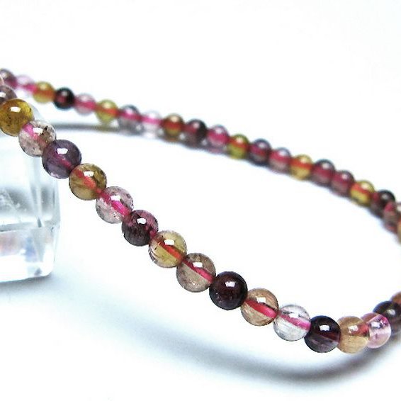 ミックスカラートルマリン ブレスレット 4mm [t75-7390]