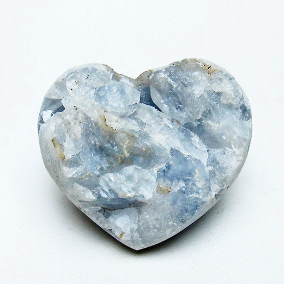 セレスタイト 天青石 ハートシェイプ 原石 [t756-6090]