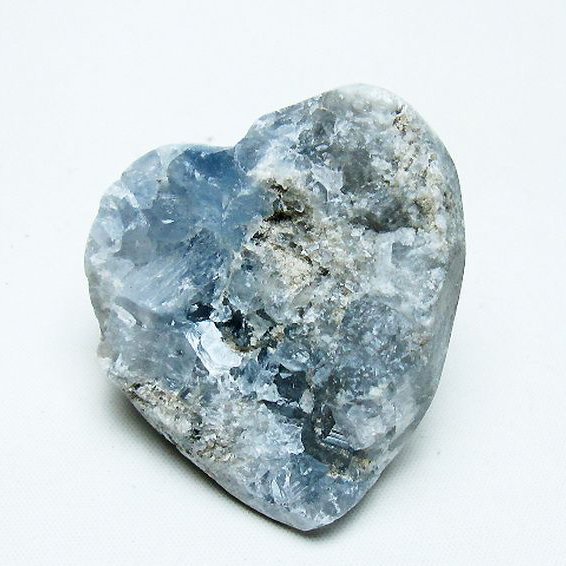 セレスタイト 天青石 ハートシェイプ 原石[T756-6113]