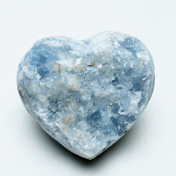 セレスタイト 天青石 ハートシェイプ 原石 [t756-6122]