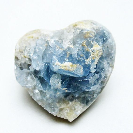 セレスタイト 天青石 ハートシェイプ 原石 [t756-6124]