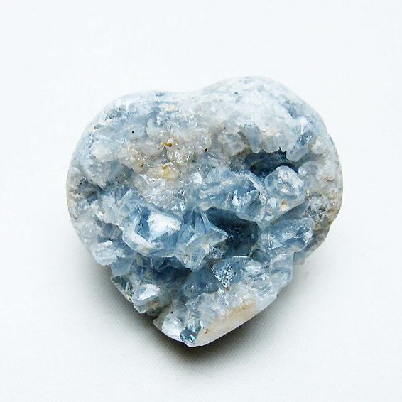 セレスタイト 天青石 ハートシェイプ 原石[T756-6169]