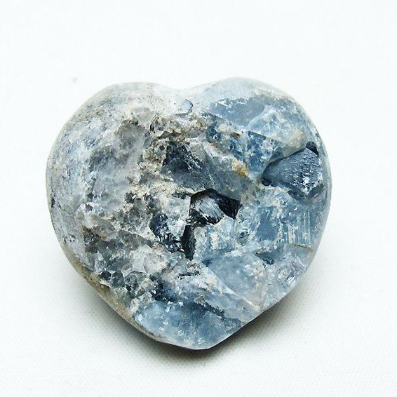 セレスタイト 天青石 ハートシェイプ 原石 [t756-6184]