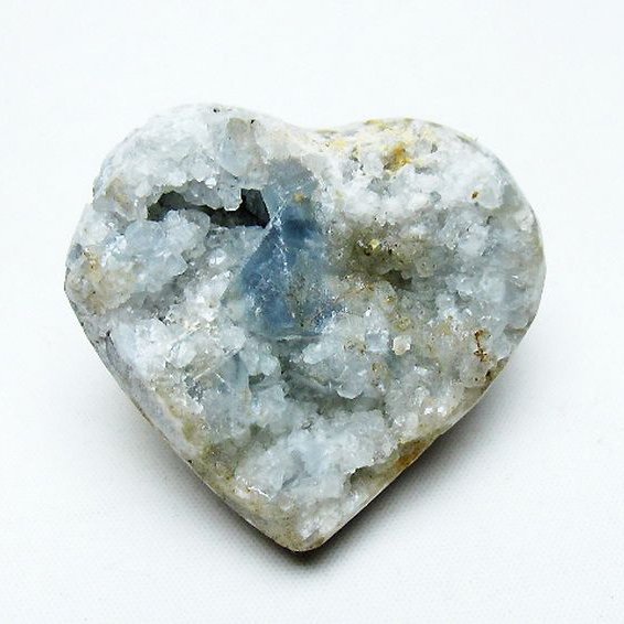 セレスタイト 天青石 ハートシェイプ 原石 [t756-6200]