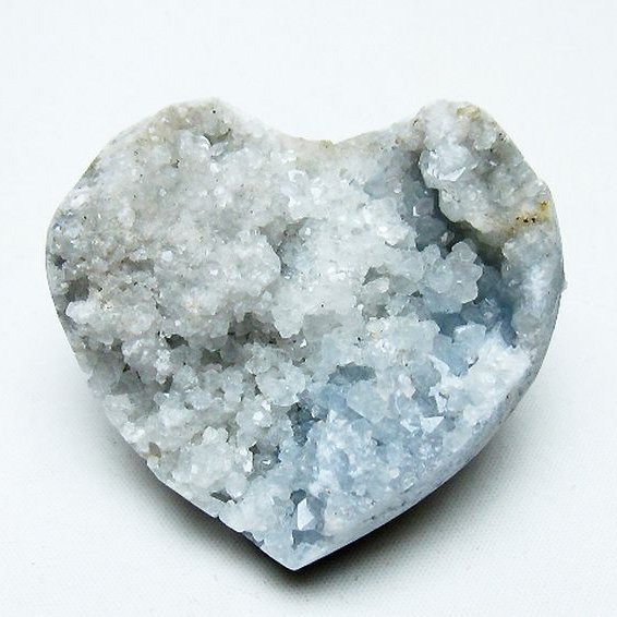 セレスタイト 天青石 ハートシェイプ 原石[T756-6211]