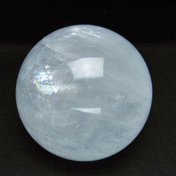 虹入り カルサイト 丸玉 82mm [T758-2082]