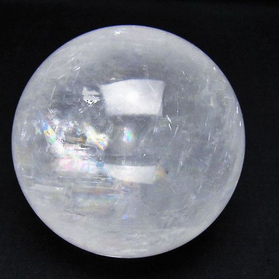 虹入り カルサイト 丸玉 70mm [t758-2362]