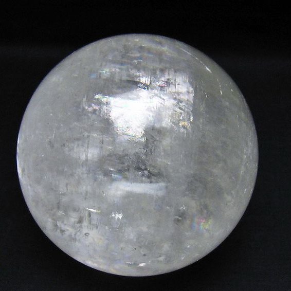 虹入り カルサイト 丸玉 80mm [t758-2416]