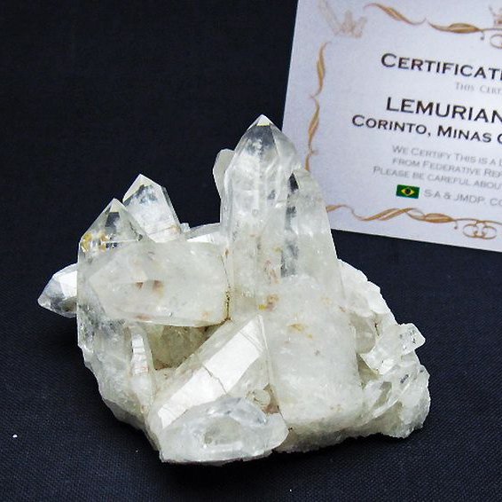 レムリアンシード 水晶 クラスター ミナスジェライス州コリント産  ※証明書付き[T759-1364]