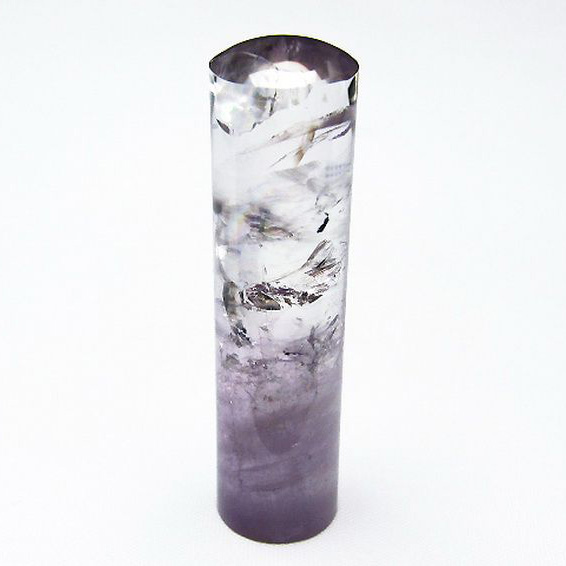 虹入り アメジスト 印材　※別途料金で篆刻可能[T78-621]