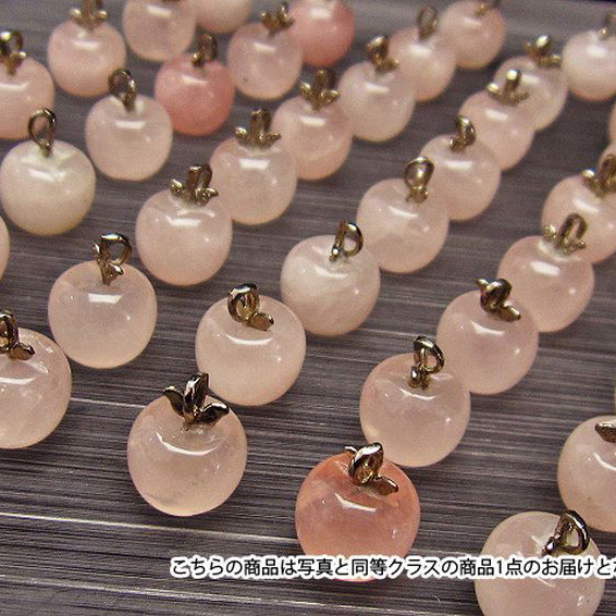 パワーストーン 天然石 ローズクォーツリンゴペンダント[T787-3]