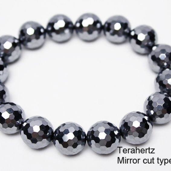 ★細胞活性化・健康★ テラヘルツブレスレット 128面ミラーカット13.5mm  高純度15N 《rv》   [T793-26]
