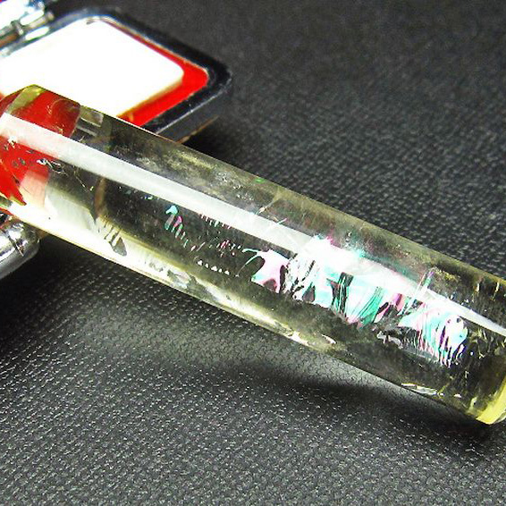 虹入り シトリン 印材　※別途料金で篆刻可能 13mm [T80-409]